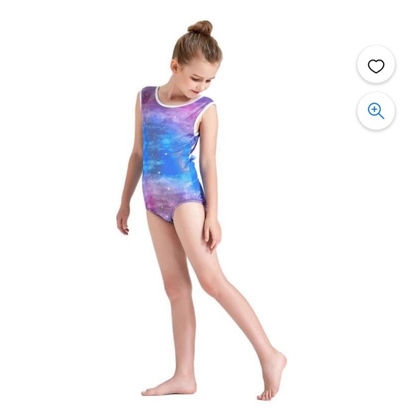 Gymnastics ombré purple and blue Leotard Child Large - Picture 5 of 10